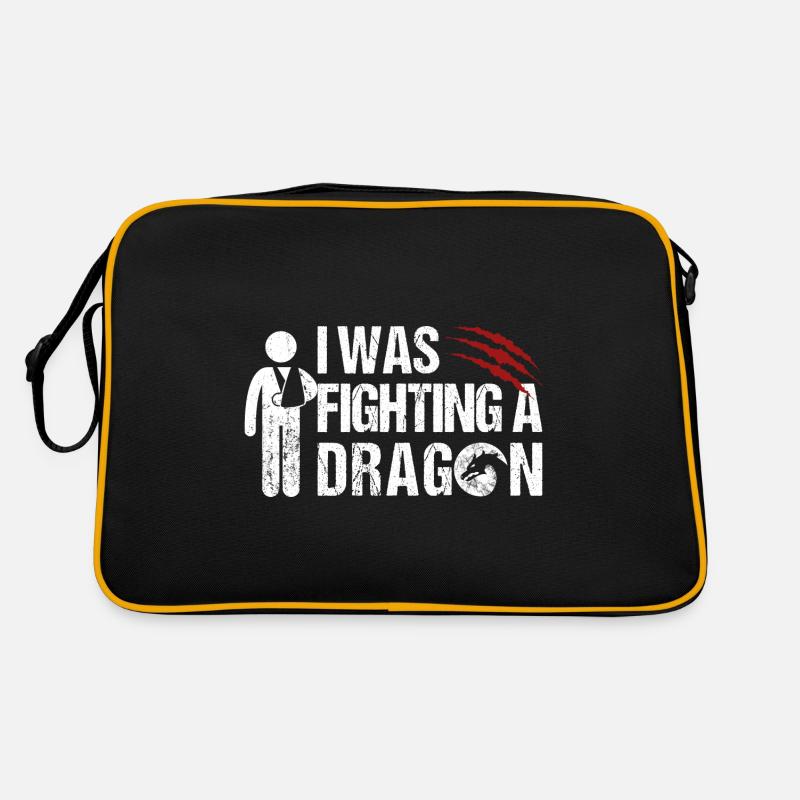I Quoi Fighting A Dragon Bras cassé Bras Cassé Sac Retro