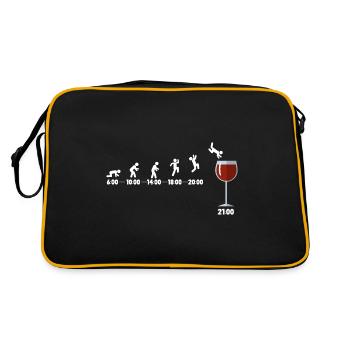 Enfin le soir et le vin Temps pour les amateurs de vin We - Sac Retro - noir/or - Dos