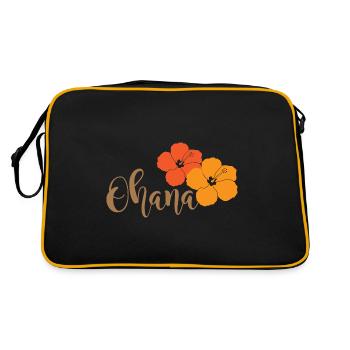 Ohana avec des fleurs d’hibiscus - Sac Retro - noir/or - Dos