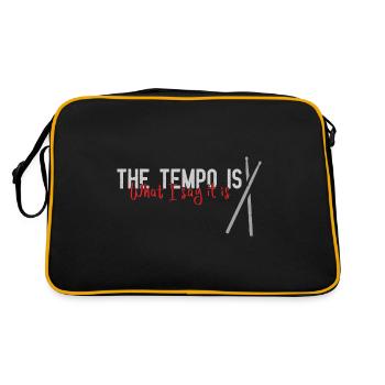 Drummer - Retro Tasche - Schwarz/Gold - Hinten