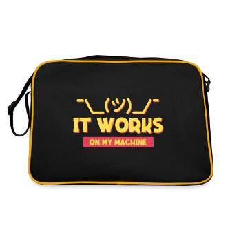 Assistance informatique et programmeur blague pour coder - Sac Retro - noir/or - Dos