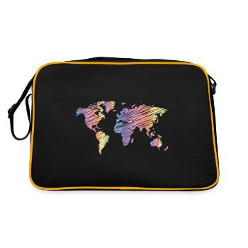 Pastel World Map Colorful World - Retro Bag - black/gold - Back
