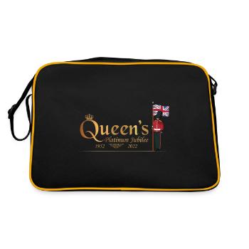 British Queen Monarchy Platinum Jubilee 1952 2022 - Retro Bag - black/gold - Back