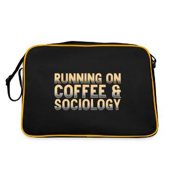 Kaffee und Soziologie. Philosoph Geschenk - Retro Tasche - Schwarz/Gold - Hinten