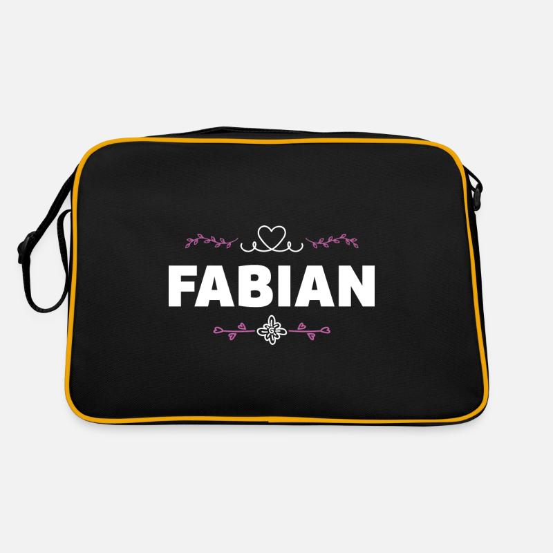 Fabian - Retro Tasche - Schwarz/Gold