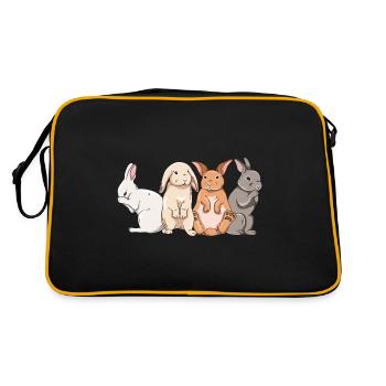 Cute rabbit design for bunny owners - Retro Bag - black/gold - Back