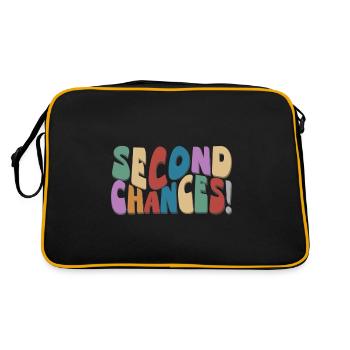 Second Chances, Retro Groovy, optimistic, new beginnings - Retro Bag - black/gold - Back