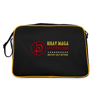 Krav Maga Instruktor Kampfkunst Verteidigung - Retro Tasche - Schwarz/Gold - Hinten