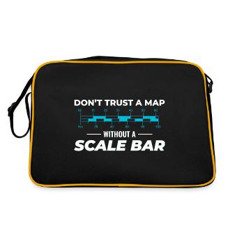 Map Scale Bar GIS Cartography Geographer Data - Retro Bag - black/gold - Back