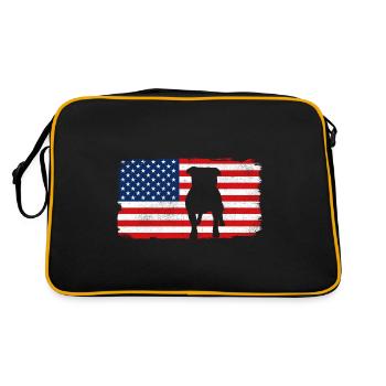 Bouledogue américain des États-Unis - Sac Retro - noir/or - Dos
