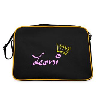 Leoni - Retro Tasche - Schwarz/Gold - Hinten