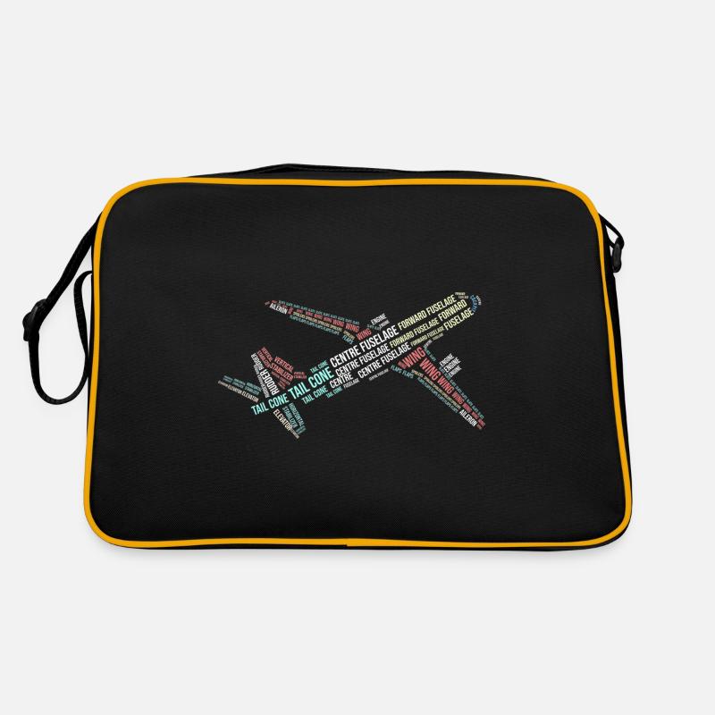 Avion pilote avion repérage - Sac Retro - noir/or