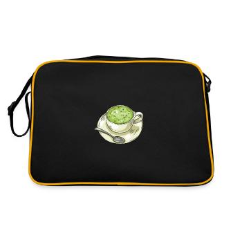 Cérémonie matcha, thé vert, poudre - Sac Retro - noir/or - Dos