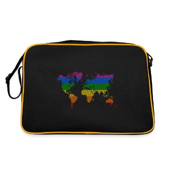 Gay Pride World - Retro Tasche - Schwarz/Gold - Hinten