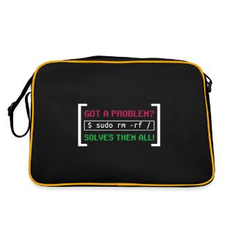 Typical Unix software developer troubleshooting problems - Retro Bag - black/gold - Back