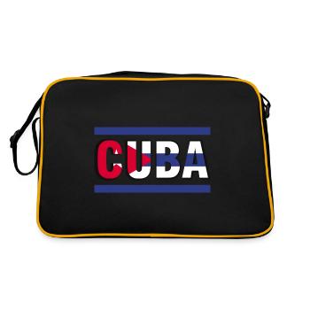 Cuba Flagge Vintage Design - Retro Tasche - Schwarz/Gold - Hinten