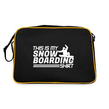 Snowboarding Snowboarder Snowboarden Snowboard - Retro Bag - black/gold - Back