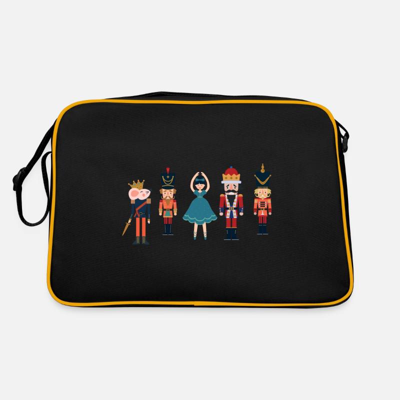 Klara Nussknacker Figur Prinz Ballett Weihnachts - Retro Tasche - Schwarz/Gold