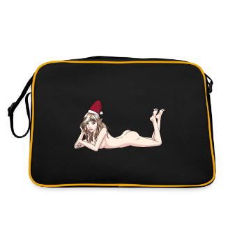 Sexy Christmas Nude Elf Troll Nicholas Fantasy - Retro Bag - black/gold - Back