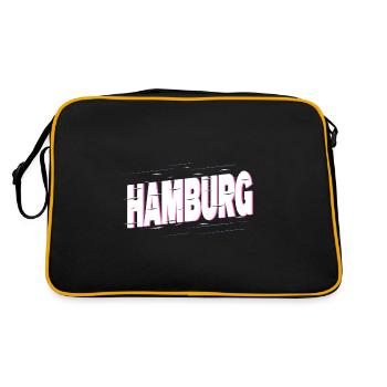 Hambourg Allemagne City Font Accueil Amour - Sac Retro - noir/or - Dos