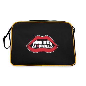 Vampirlippen Maskenbildner Gift - Retro Tasche - Schwarz/Gold - Hinten