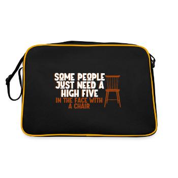 Certaines personnes ont besoin d’un high five dans le visage 4 - Sac Retro - noir/or - Dos
