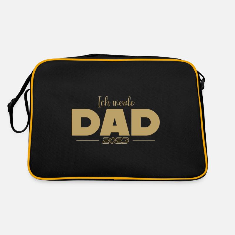 Ich werde Dad 2023 Geschenk Papa 2023 - Retro Tasche - Schwarz/Gold