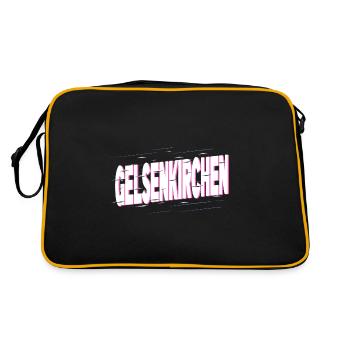 Gelsenkirchen Allemagne Stadt Schrift Heimat - Sac Retro - noir/or - Dos