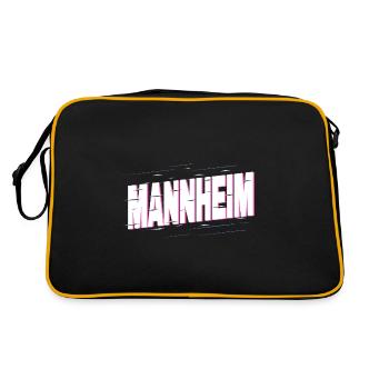 Mannheim Deutschland Stadt Schrift Heimat Liebe - Retro Tasche - Schwarz/Gold - Hinten