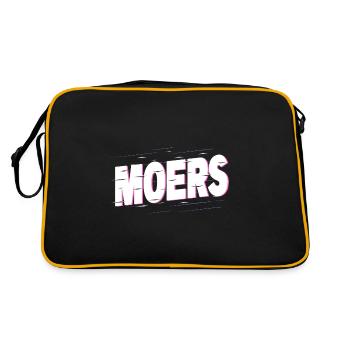 Moers Deutschland Stadt Schrift Heimat Liebe - Retro Tasche - Schwarz/Gold - Hinten