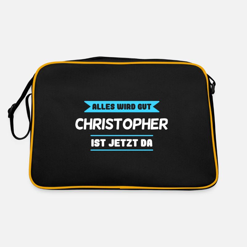 Christopher Name Design für stolze Christopher Retro Tasche