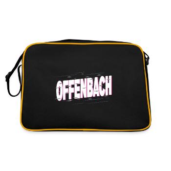 Offenbach Deutschland Stadt Schrift Heimat Liebe - Retro Tasche - Schwarz/Gold - Hinten
