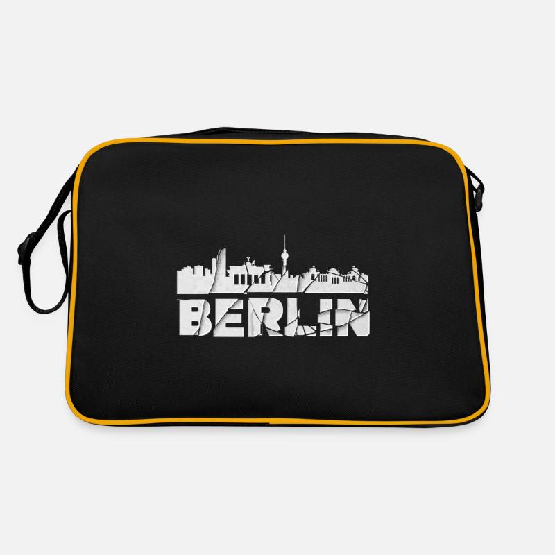 Berlin Deutschland Stadt Schrift Skyline Broken Retro Tasche