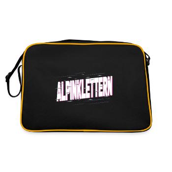 Alpinklettern Klettern Kletterer Berge Natur - Retro Tasche - Schwarz/Gold - Hinten