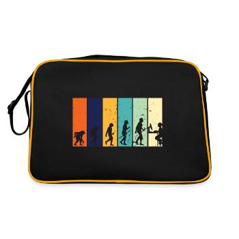Gamer Evolution Gaming Geschenk Videospiele Zocker - Retro Tasche - Schwarz/Gold - Hinten