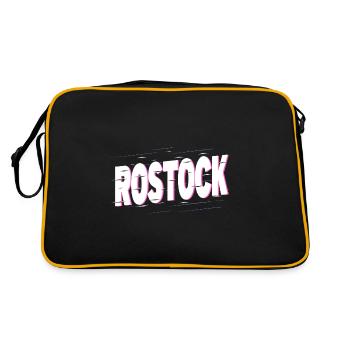Rostock Allemagne Ville Police Home Love - Sac Retro - noir/or - Dos