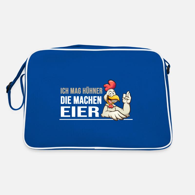 hühner hühnerleben "huhn macht eier" Retro Tasche