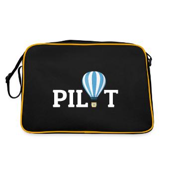 Heißluftballonfahrt Trichter Ballon Pilot Ballonfahrer - Retro Tasche - Schwarz/Gold - Hinten