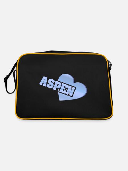 Love Aspen - Retro Tasche - Schwarz/Gold - Hinten