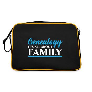 Genealogie Es geht um die Familie Ahnenforscher - Retro Tasche - Schwarz/Gold - Hinten