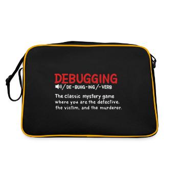 Debugging-Wörterbuch im Stil der Definition - Retro Tasche - Schwarz/Gold - Hinten