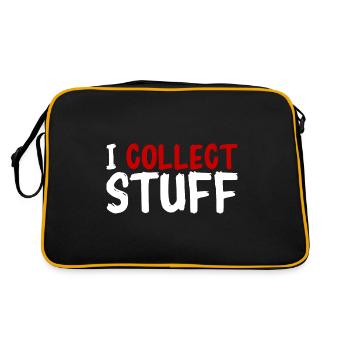 I Collect Stuff 2 - Retro Tasche - Schwarz/Gold - Hinten