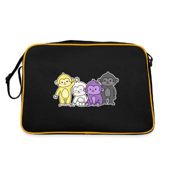 Non-binary flag monkey design for proud enbys - Retro Bag - black/gold - Back
