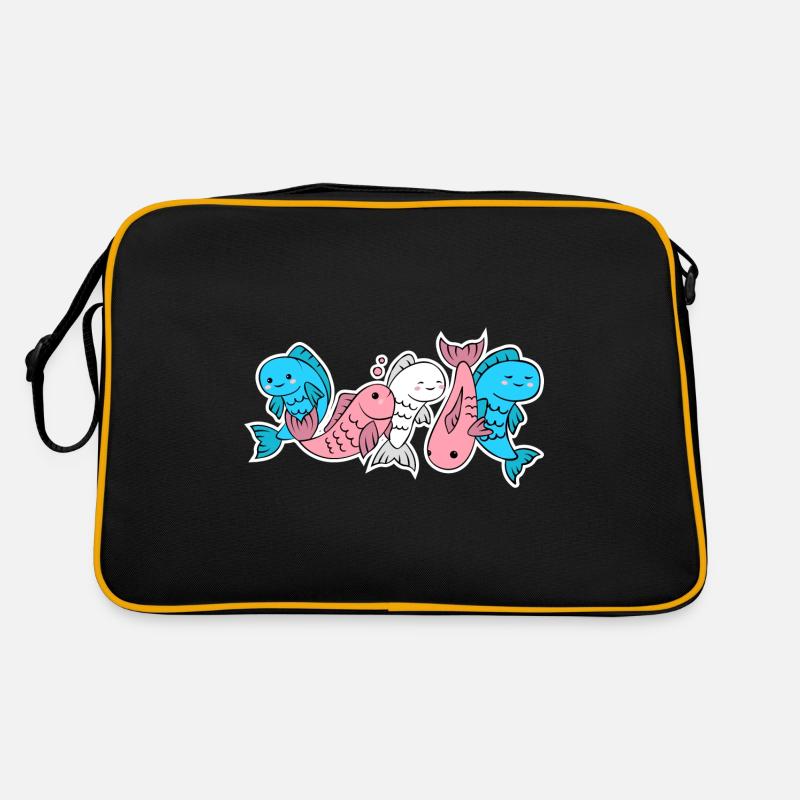 Conception de poisson trans Flag pour les personnes trans Sac Retro