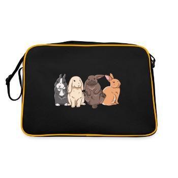 Cute rabbit design for bunny owners - Retro Bag - black/gold - Back