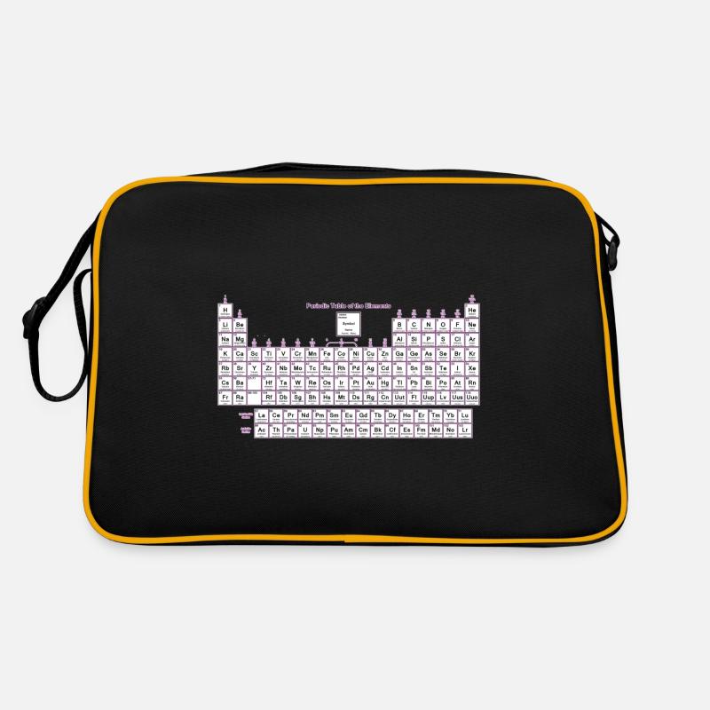 Tableau périodique des éléments - Sac Retro - noir/or