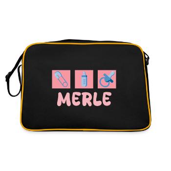 Schnuller Merle - Retro Tasche - Schwarz/Gold - Hinten