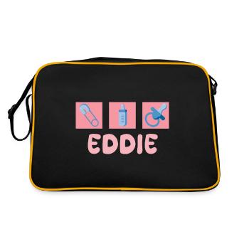 Schnuller Eddie - Retro Tasche - Schwarz/Gold - Hinten