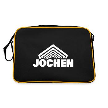 Jochen als Vorname - Retro Tasche - Schwarz/Gold - Hinten