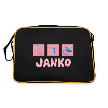 Schnuller Janko - Retro Tasche - Schwarz/Gold - Hinten